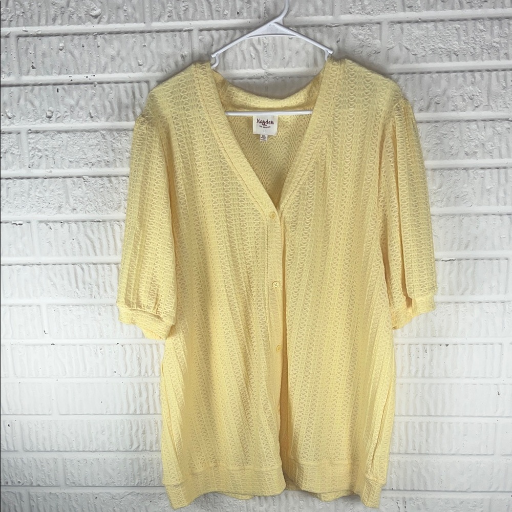 Hayden Yellow Knit Button Top